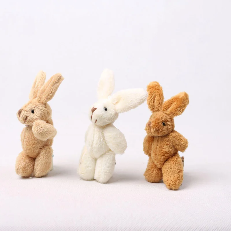 50Pcs/Lot Mini rabbit Stuffed Plush Toys 11cm Small rabbit Stuffed Toys pelucia Pendant Kids Birthday Gift Party Decor03102