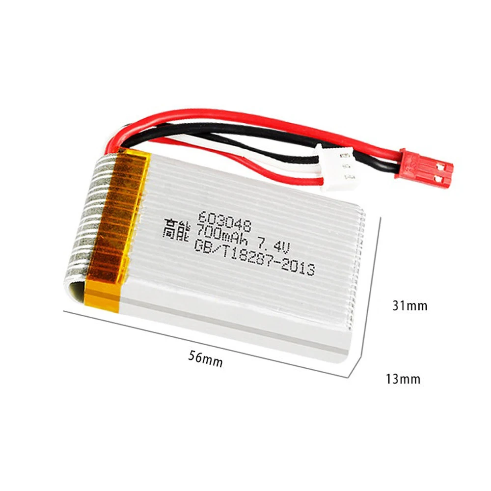 7.4V 700mAh Lipo battery For MJXRC X600 F46 JXD391 aircraft model 2s 603048 JST plug 7.4 V battery for MJXRC toys accessories