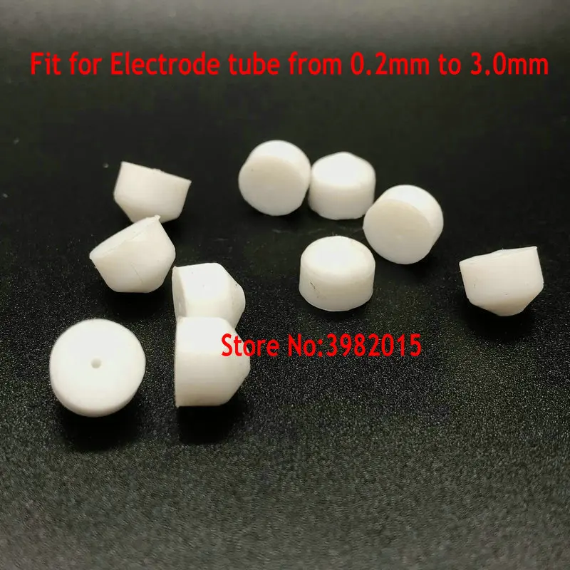 EDM Drill Electrode Tube Rubber Stopper Seal 0.20-3.0mm White One 50pcs for Taiwan Drilling Hole Machine Parts