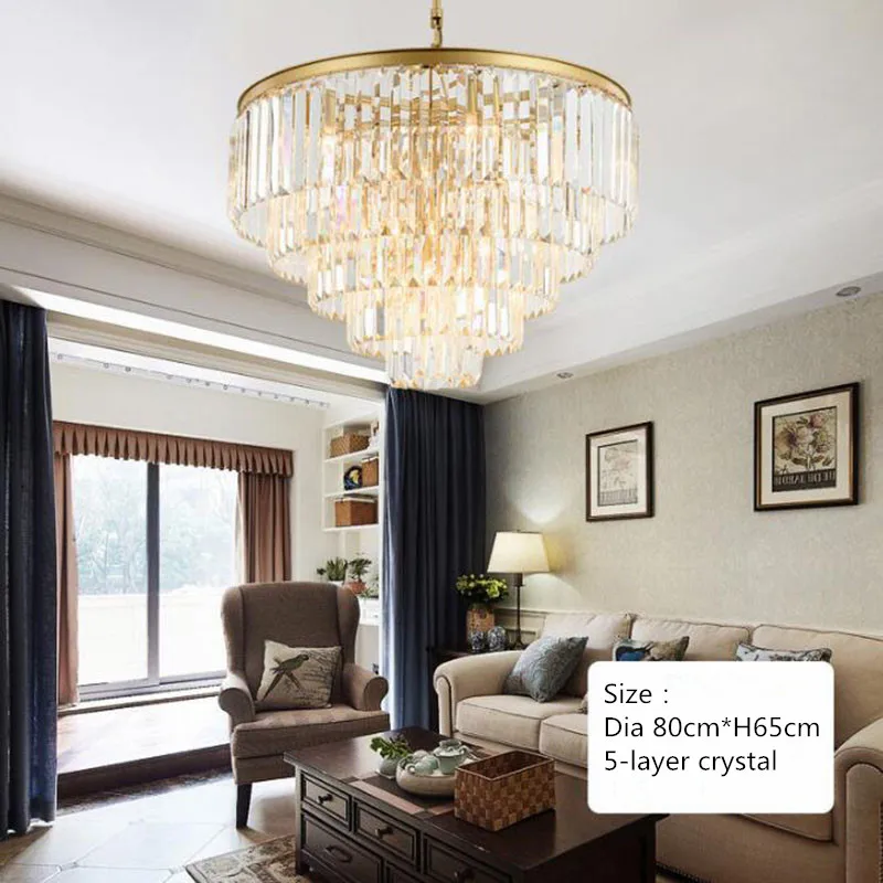 Modern minimalist crystal chandeliers American style living room bedroom dining room chandelier creative personality lighting