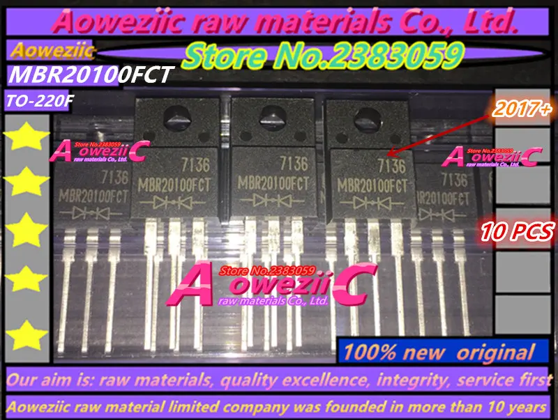 Aoweziic 100% new original  MBR20100FCT  MBR20100  TO220F   Schottky barrier tube 20A100V