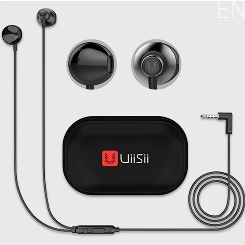 UiiSii-auriculares intrauditivos con reducción de ruido, cascos de música HiFi de graves metálicos con micrófono para Android, iOS, iPhone 5, 6 plus, HM12