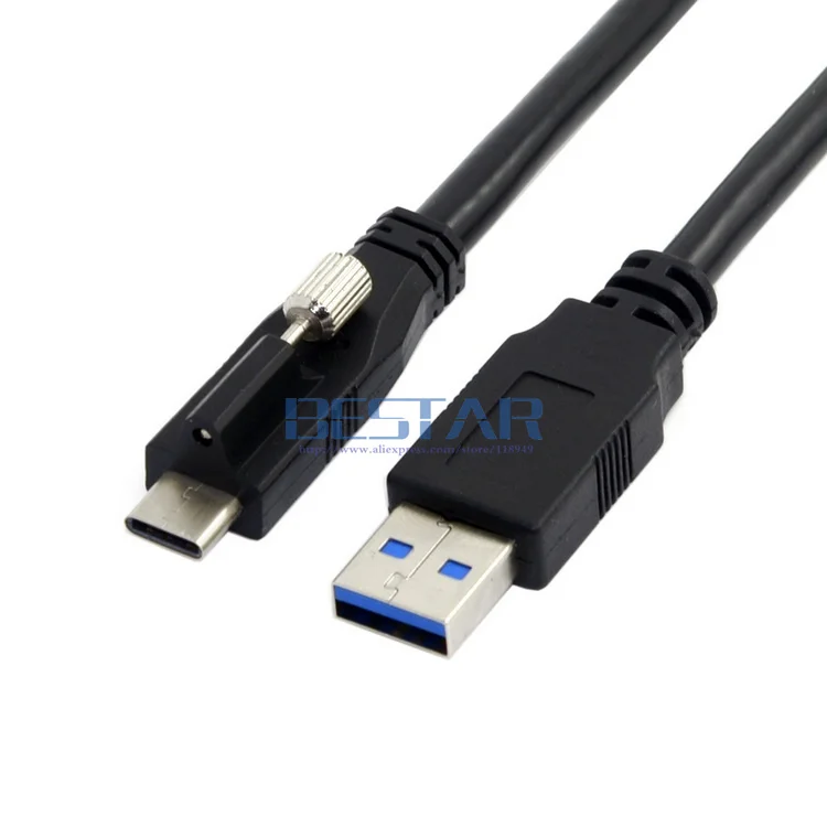 

10Gbps 4FT USB 3.1 Type-C type c Locking Connector to Standard USB 3.0 Data Cable USB3.0 USB-c 1.2m With Panel Mount Screw