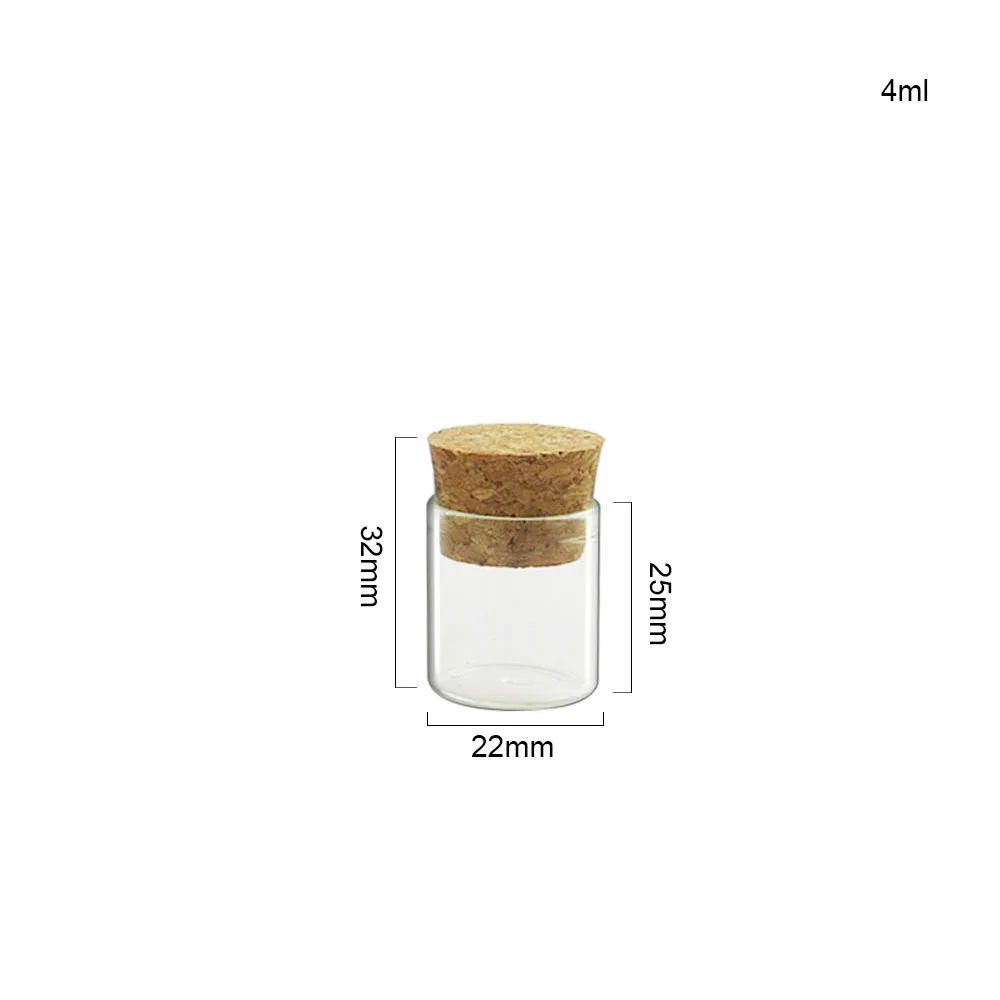 50 x 4 ml, 5 ml, 7 ml, 18 ml, 22 ml Glasröhre mit Korken, kleine Röhre, Glasflasche, Korken-Fläschchen für Schmuck, Perlen-Display