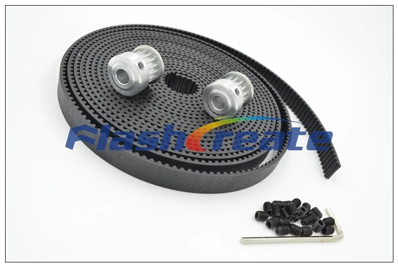 

POWGE 2pcs 16 Teeth 3GT Pulley Bore 5/6.35/8mm + 2meters 3GT Rubber Timing Belt W=9/15mm GT3 Timing Belt Pulley Parts