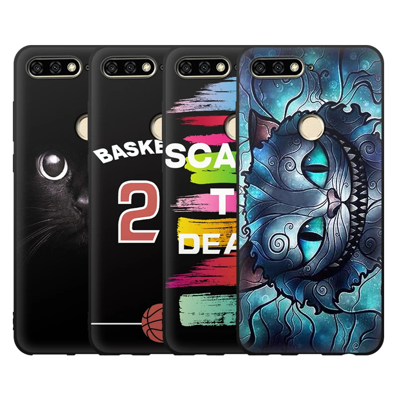 JURCHEN Case For Huawei Y7 Prime 2018 Case Soft Silicone Back Cover For Huawei Y7 Prime 2018 LDN-LX2 LDN-L21 LDN-TL10 Case Cover