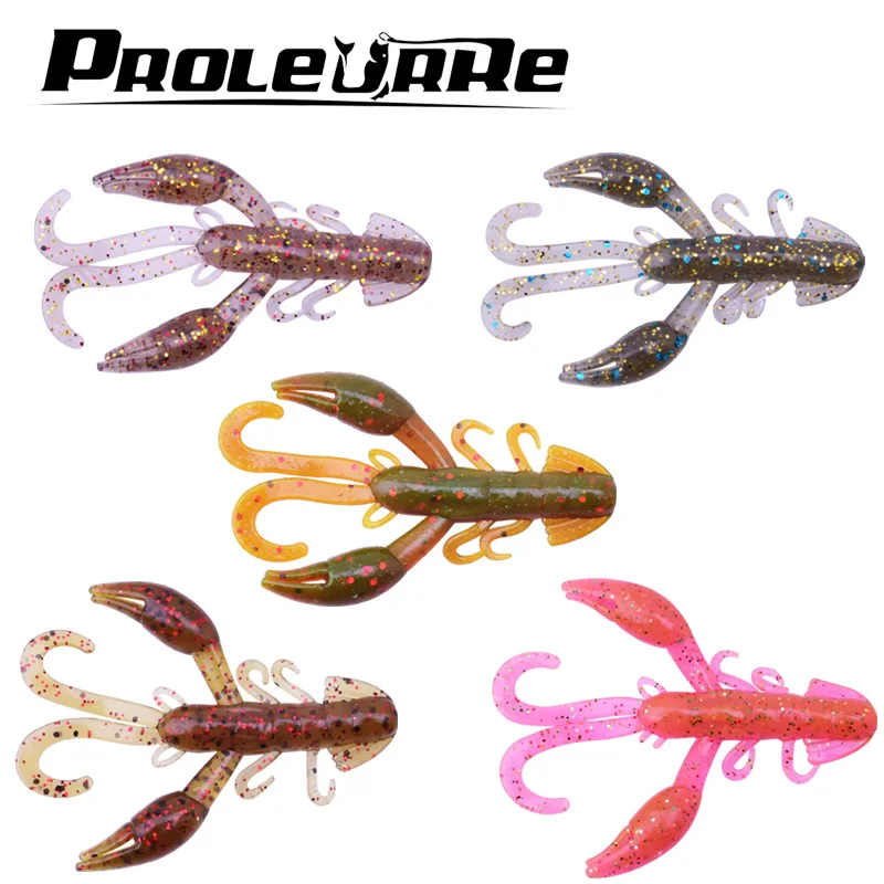 

Proleurre 5pcs Attractive Soft Shrimp Lifelike Wobbler Swivel Worm Artificial Bait Silicon Shrimp Wobbler Jig Swivel Bass Lure