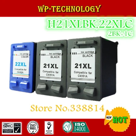 

Картридж Реконструированный 2BK + 1C, 3 шт., подходит для HP 21XL HP 22XL, HP 3910 3915 3930 3930V 3940 4310 5605 5610 1401 1402