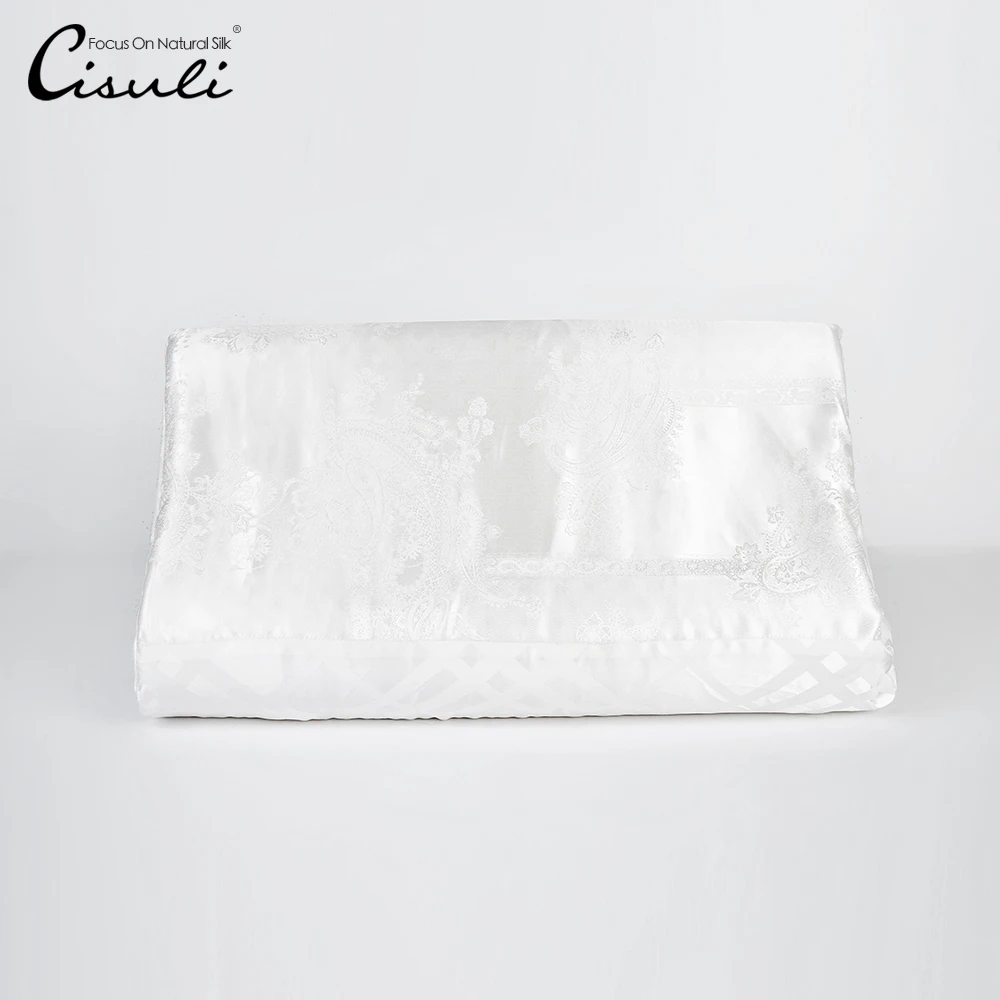 

100% Silk Pillowcases Pure Mulberry Silk 30X50X10cm White Letter Pillow Case For Latex Pillow