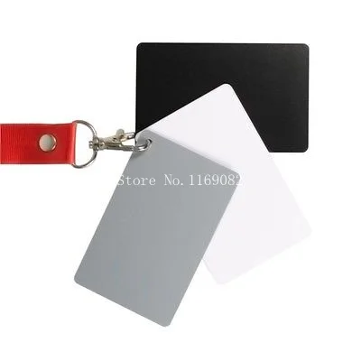 

2set 3 in1 3 in 1 Digital Grey Card White Black 18% Gray Color White Balance with Strap