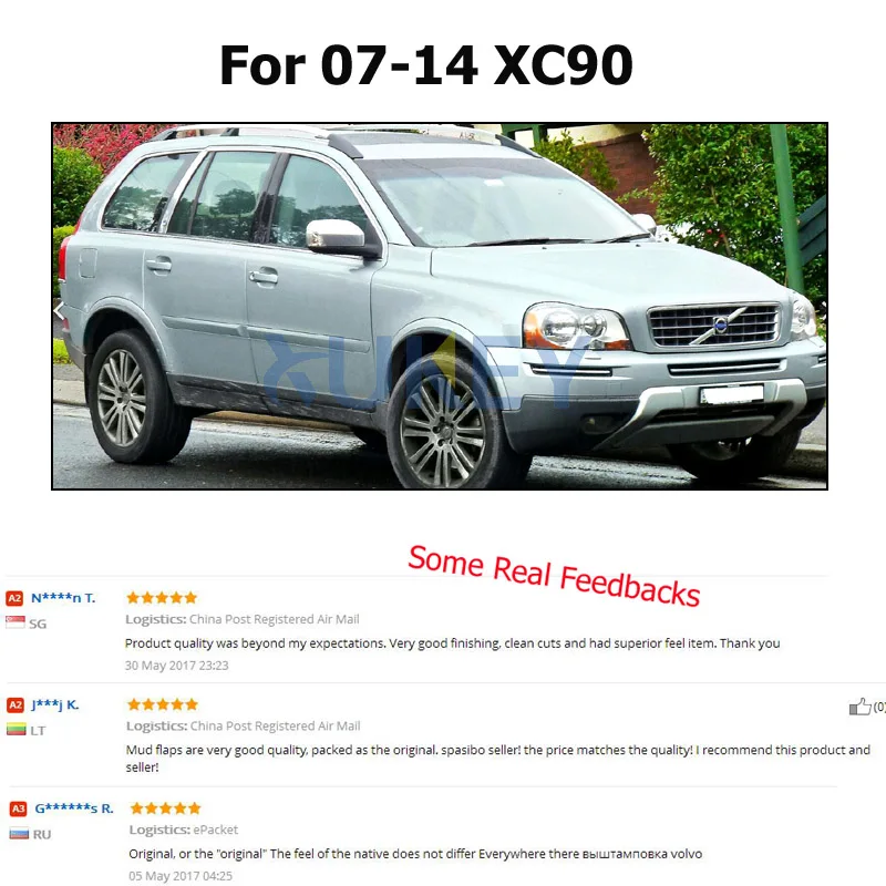 For VOLVO XC90 2007- 2014 Mudflaps 2008 2009 2010 2011 2012 2013 Front Rear Car Mud Flaps Splash Guards Mud Flap Mudguard Fender