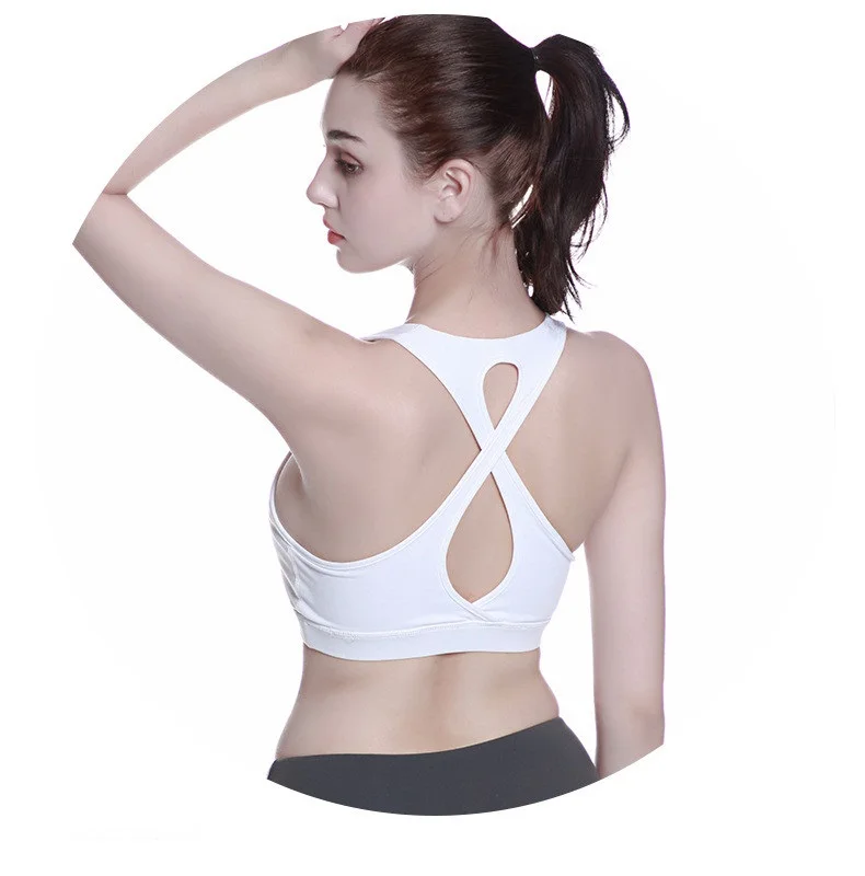 Women Sports Bra Beauty Back Hollow Breathable Yoga Bras Padded Gathered Vest Shockproof Running Sports Underwear for Fitness