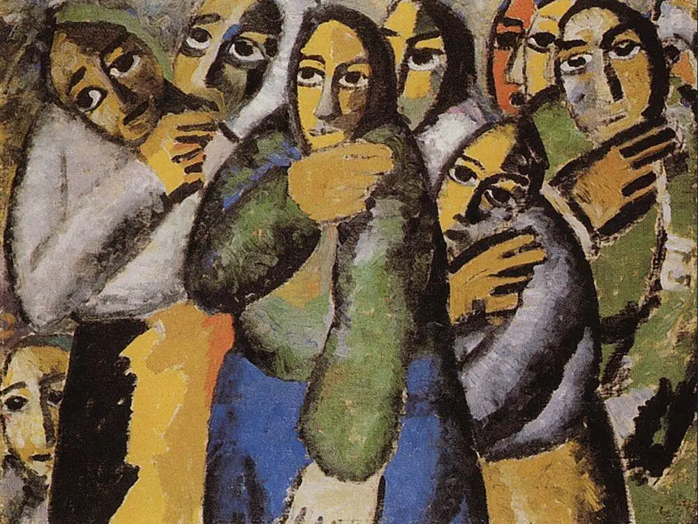 High quality Oil painting Canvas Reproductions Peasant Women in a Church (1912)  By Kazimir Malevich hand painted