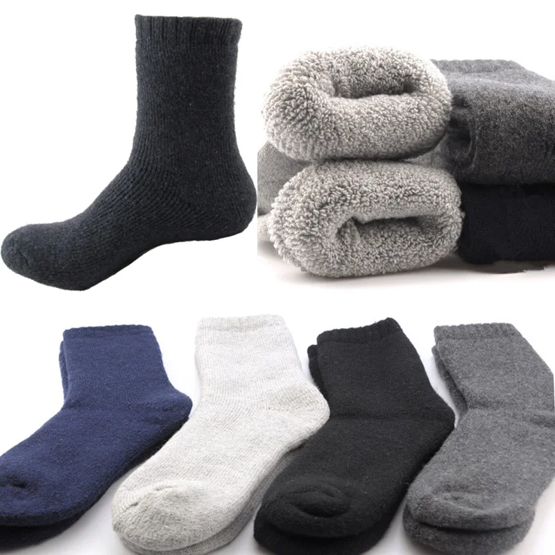 New Fashion Men\'s Winter Socks Wool Thicken Contain Comfortable Men Socks Resist Cold Hot Warm Socks Men Male Casual Brand Socks