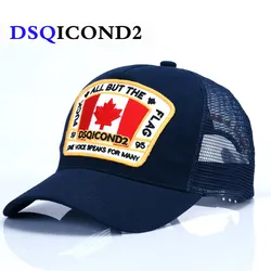 DSQICOND2-Gorra de béisbol con estampado de hojas de arce para hombre y mujer, gorro de béisbol con estampado de letras DSQ2 de alta calidad, diseño personalizado con logotipo