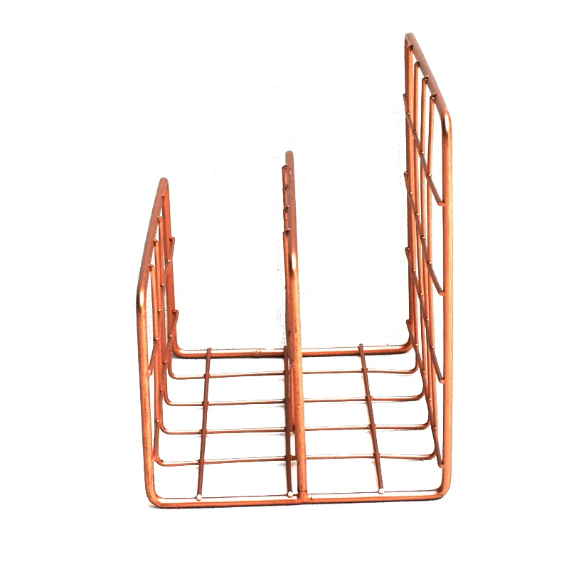 MIRUI Rose Golden materiale scolastico per ufficio porta lettere Organizer busta Sorter rete metallica porta promemoria in metallo vassoio piccolo