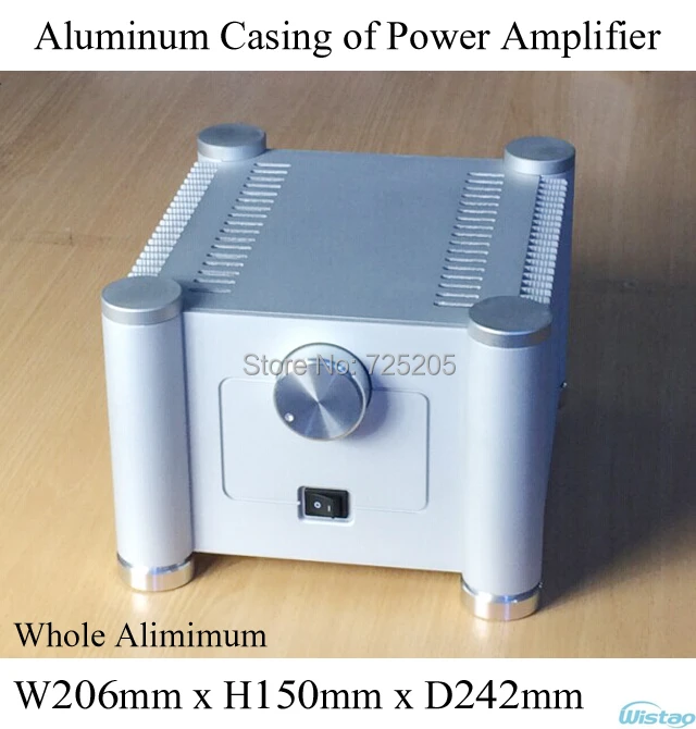 Casing of Power Amplifier Whole Aluminum Tube Amp Chassis with Accessories Stereo HIFI Audio DIY Sandblasting White