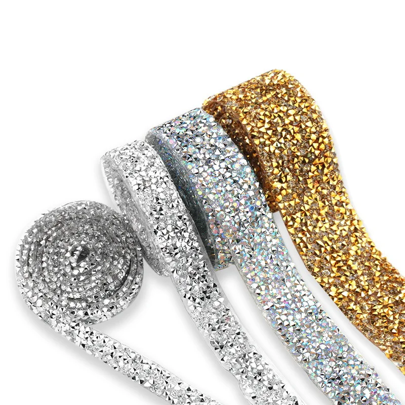 1yard packing Fashion Rhinestone Tape 15mm Crystal Decoration Trimming For DIY Shoes wedding clothing cap accessiories supply