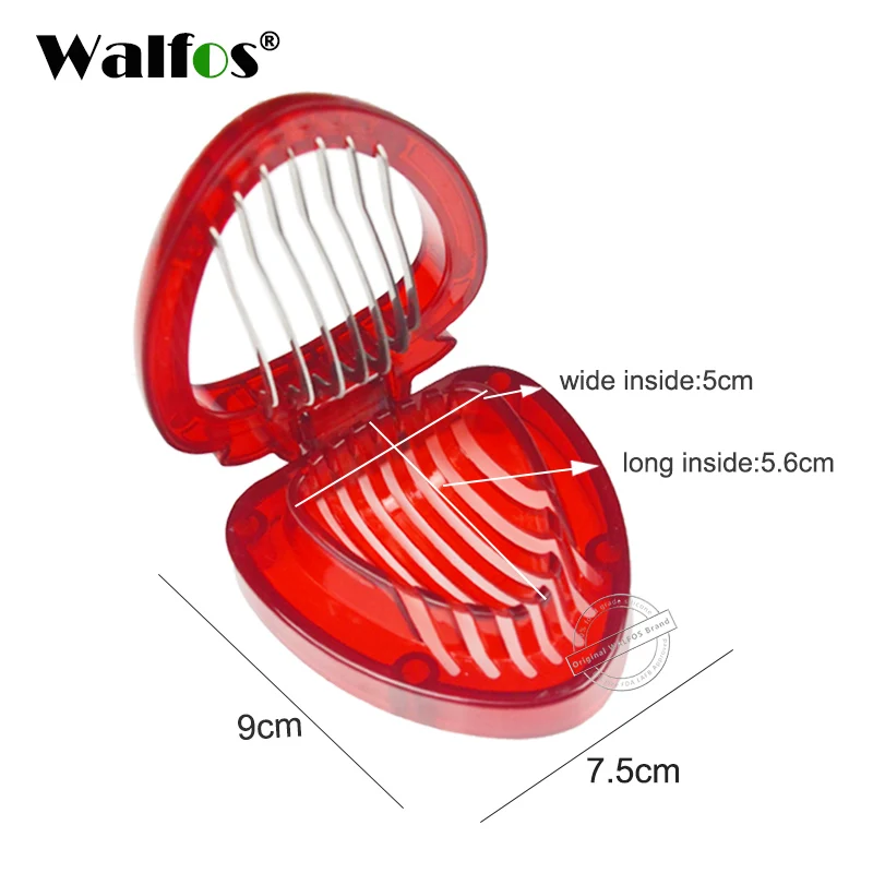 Walfos 1 Stuk Rode Aardbei Slicer Plastic Fruit Carving Tools Salade Cutter Berry Aardbei Cake Decoratie Cutter