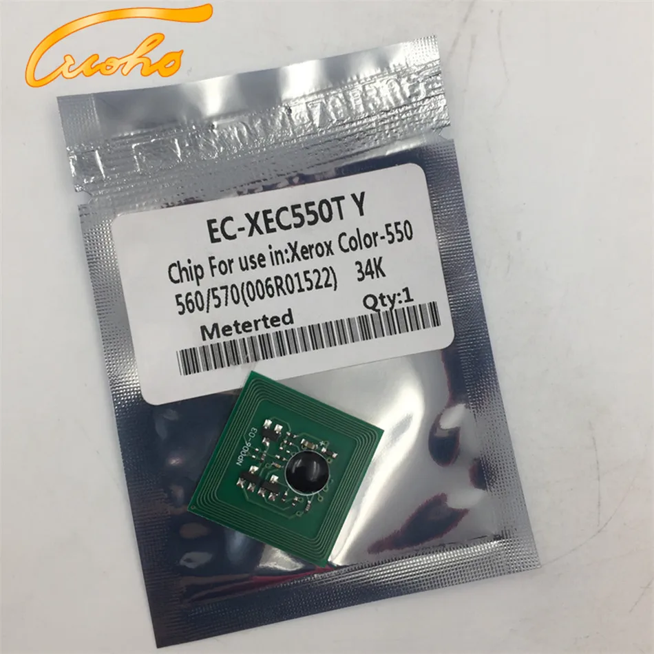 12 PCS DC550 toner chip for Xerox color 550 560 570 toner cartridge chip 006R01521 006R01522 006R01523 006R01524 toner chip