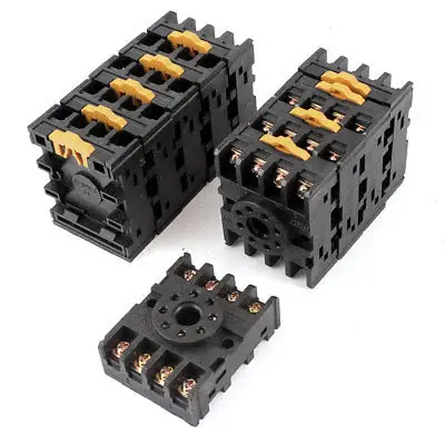 10pcs PF083A 35mm DIN Rail Relay Socket Base 8-Pin for JTX-2C JQX-10F