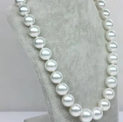 

Genuine 32" 9-10baroque white freshwater pearl necklace j7316