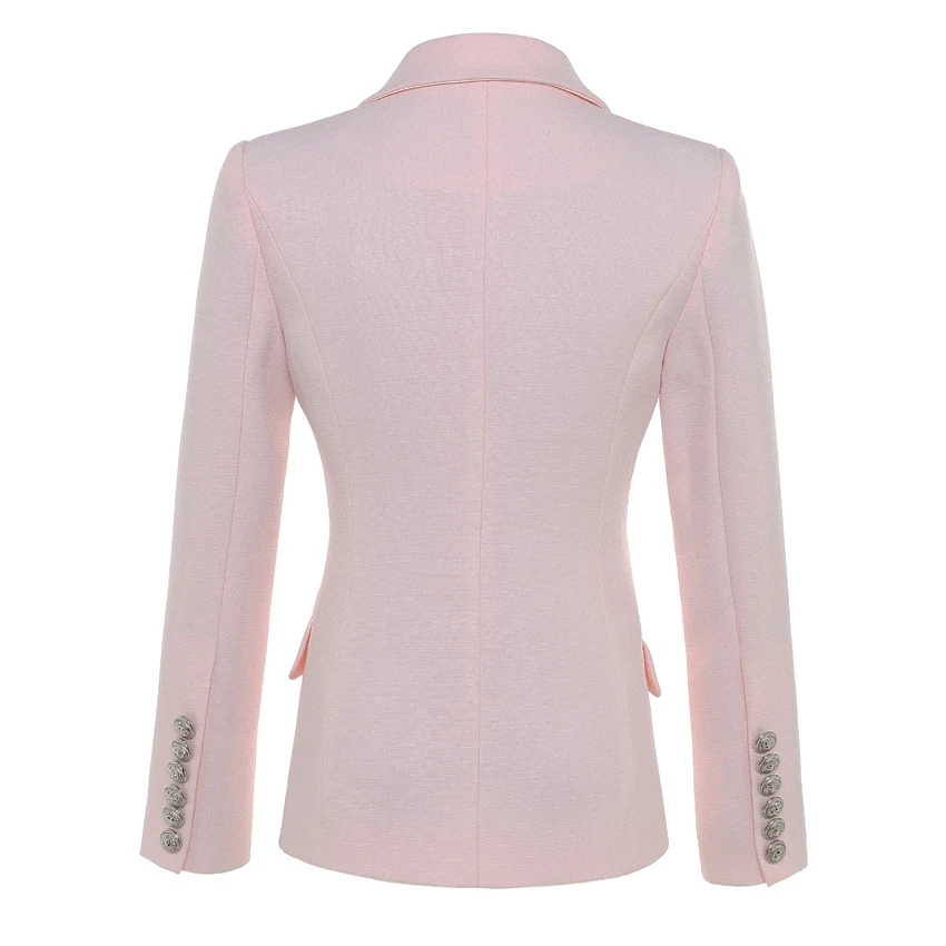 Chaqueta barroca de diseñador para mujer, Blazer plateado con botones de León, doble botonadura, prendas de vestir exteriores, 2022