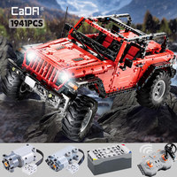 Cada 1941PCS RC 2.4G City Off Road Car Building Blocks Battery Motor Vehicle Bricks Toys for Kids Gift