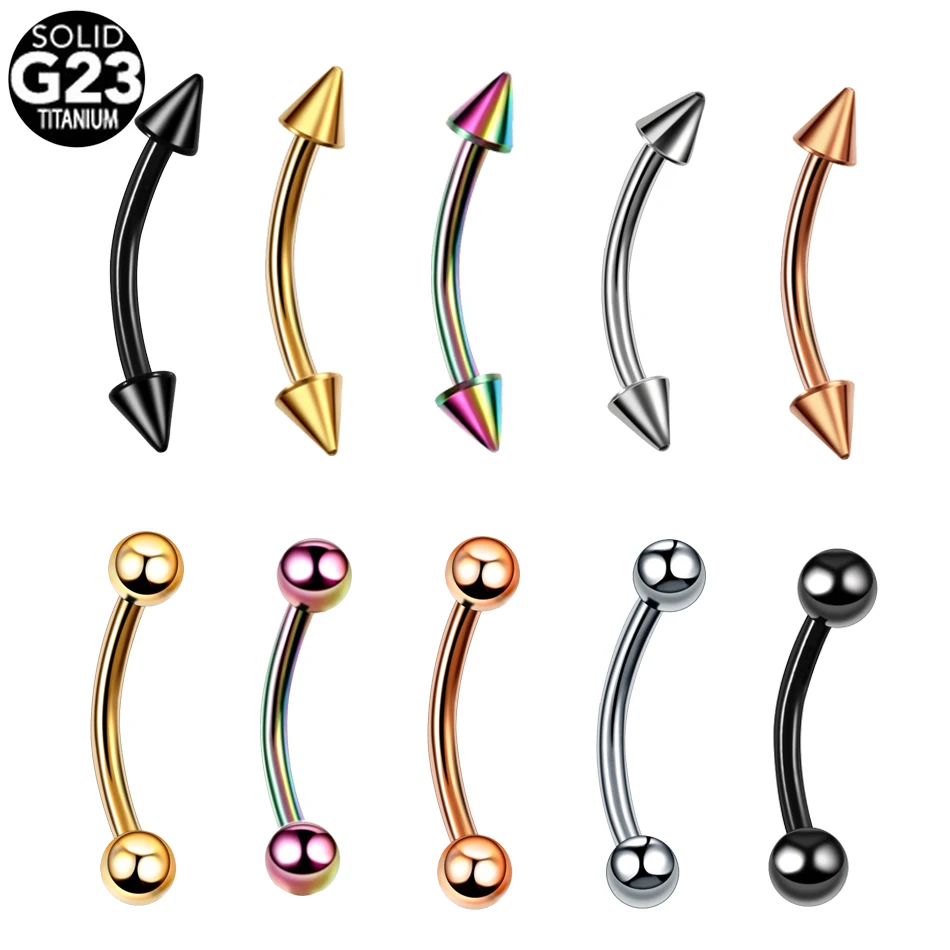 G23 Titan Epoxy Curved Barbells Augenbraue Ringe Piercing Curved Bar Banana Augenbrauen Ohr Knorpel Tragus Piercing Schmuck