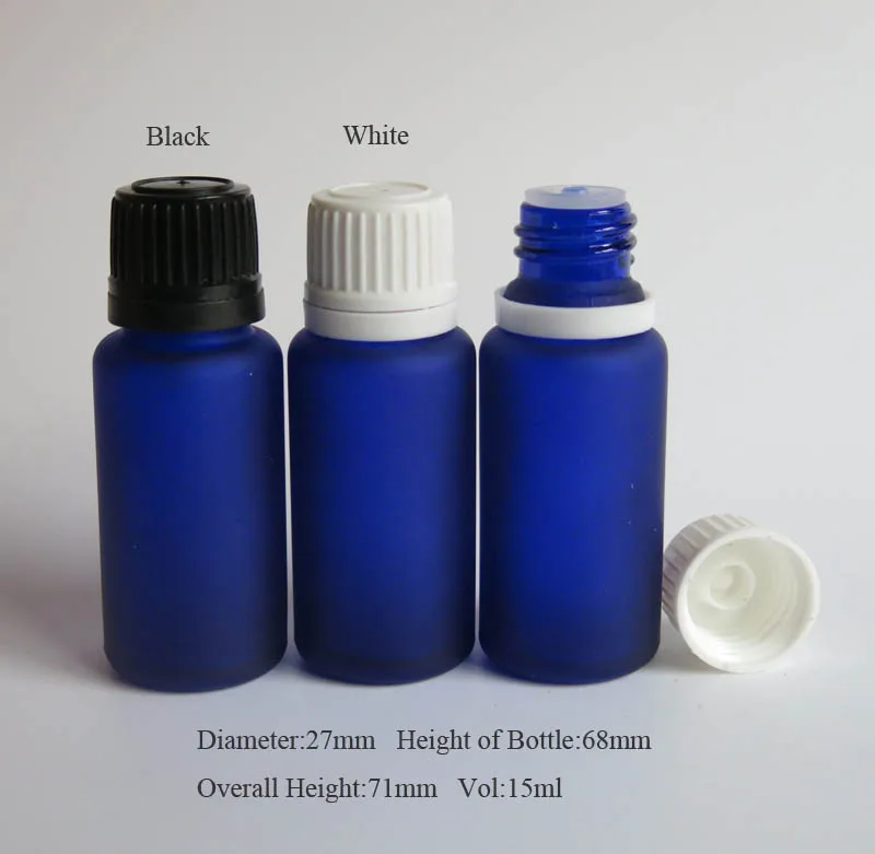 

wholesale 100pcs Glass 15ml blue Frost glass Essential Oil Bottle, Mini Empty Olive Essential Oil Sample Packaging 15 ml