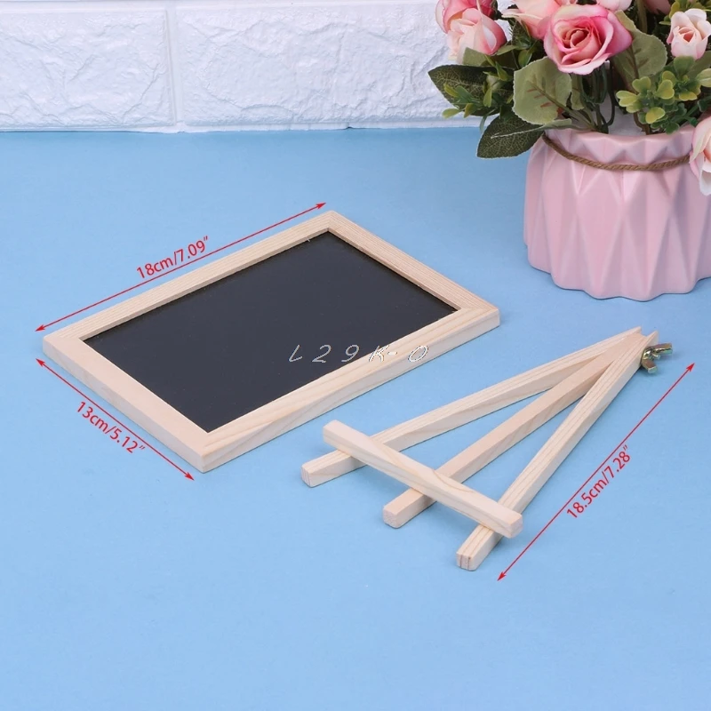 Desktop Message Board Blackboard Wood Tabletop Chalkboard Double Sided Blackboard School Supplies