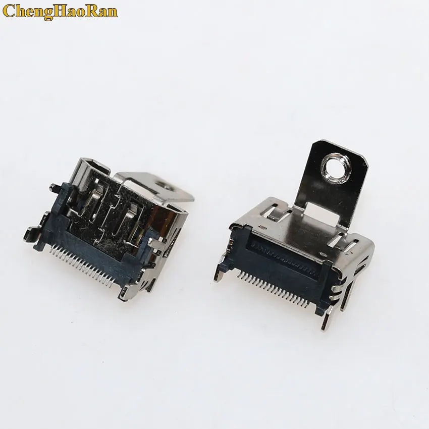 ChengHaoRan 1pcs 19 pin HDMI Female Socket interface connector 90 degree With Screw Hole fixed screw holes HDMI plug