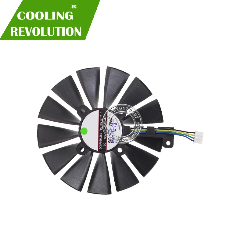 Diameter 95MM graphics card fan for ASUS CERBERUS GeForce GTX1070TI A8G GDDR5 T129215SM FDC10M12S9-C DC12V 0.25A 4PIM