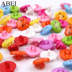 100pcs 15mm Mix Colors Cartoon Buttons for Baby Kids Clothes Cute Plastic Smile Face Decorative buttons Garments Accessories