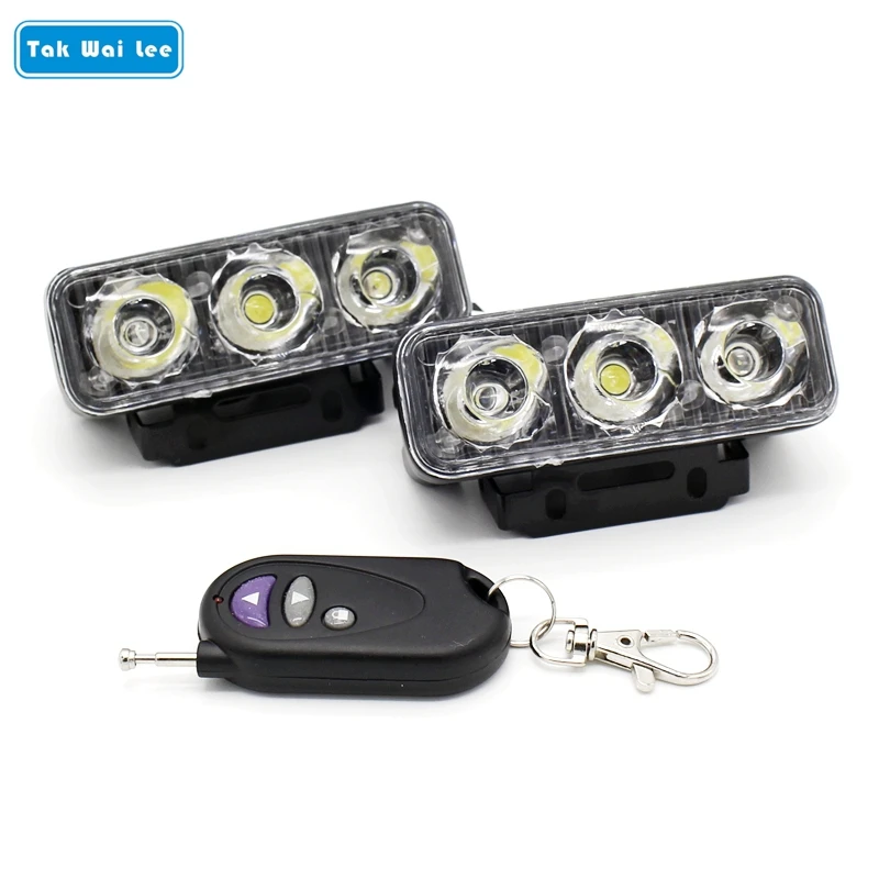 

Tak Wai Lee 2x IR Control Remote LED Strobe Flash Warning DRL Daytime Running Lights 12 Modes Dynamic Car Styling Fog Work Lamp