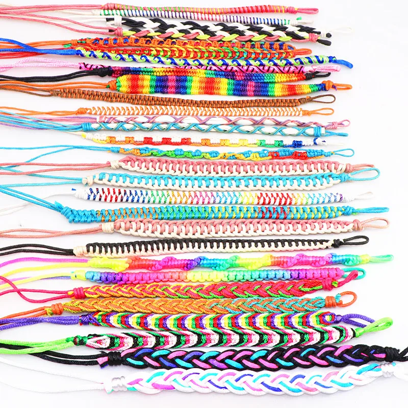 Fashion 15pairs/Lots Braided Cotton Rope Cuff Friendship Bracelet Lovers Cuff Bracelets Handmade Jewelry for Man Women