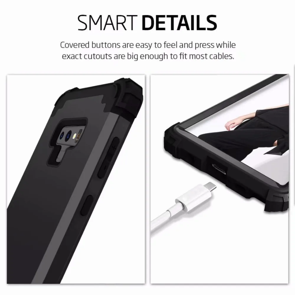 Heavy Duty Hybrid Sturdy Armor Defender High Impact Shockproof Protective Cover Case For Samsung Galaxy Note 9