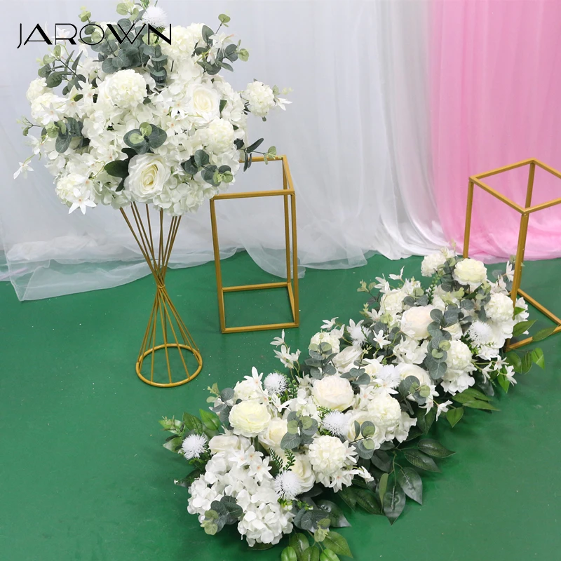 JAROWN Wedding 100cm Flower Row Arch Arrangement Flowers Stage Road Lead Flowers Wedding Scene Layout Party Decoration Floral