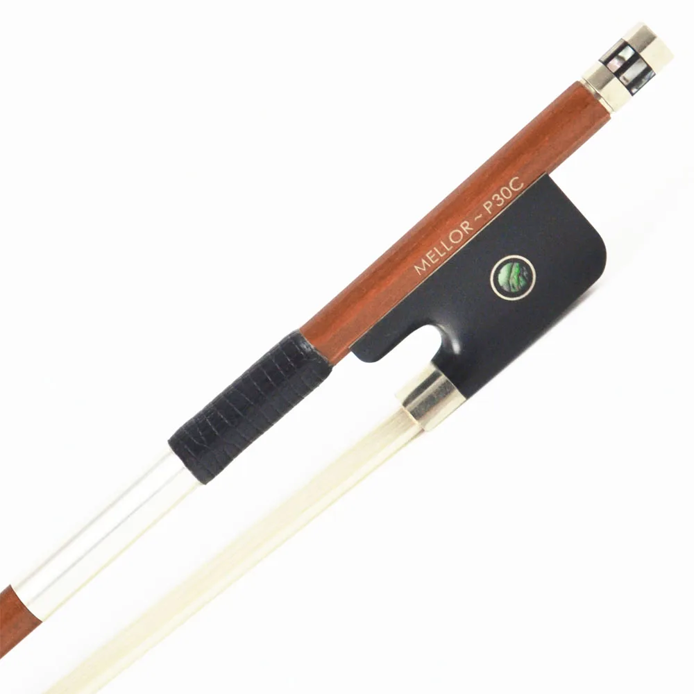 4/4 Size Pernambuco Cello Bow Ebony Frog Natural Horsehair Sweet Tone MELLOR Professional Level P30C Cello Parts Accessories