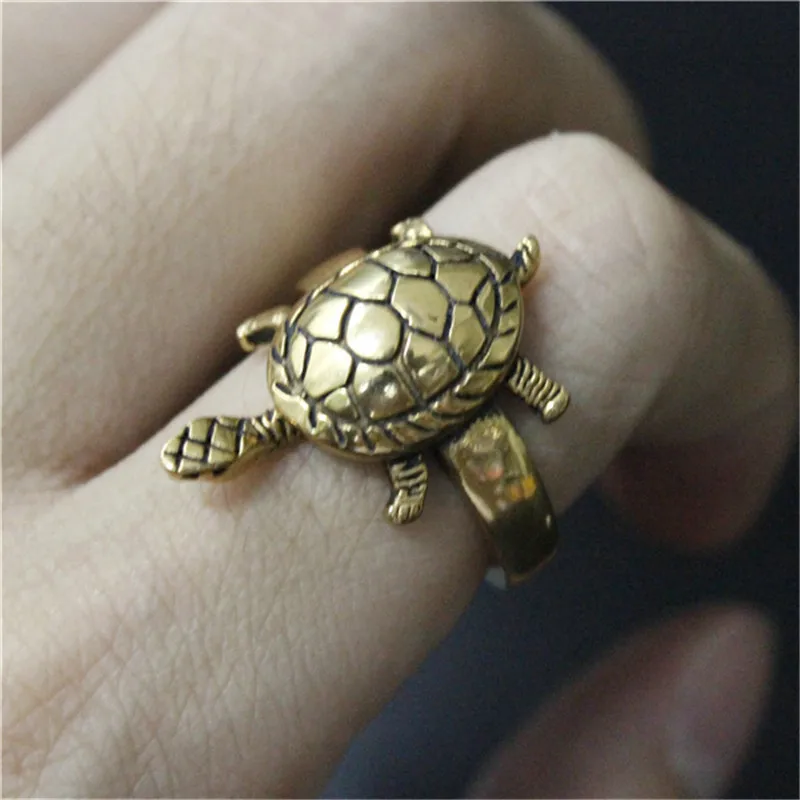 1pc New Arrival Unisex Cute Tortoise Ring 316L Stainless Steel Punk Jewelry Golden Silver Color Animal Tortoise Ring