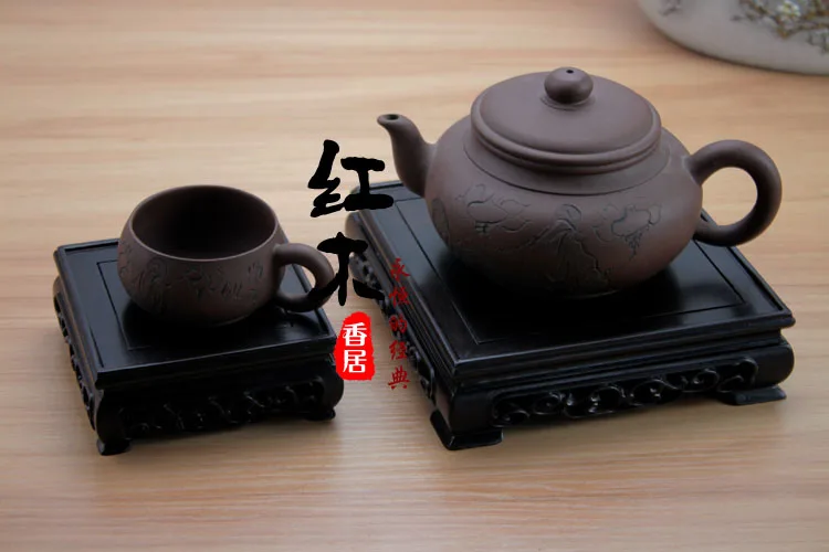 Fine ebony rosewood straight leg Affirmative base stone jade seal Yuxi base fine wood base