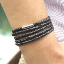 Leather Wrap Men Bangles #4