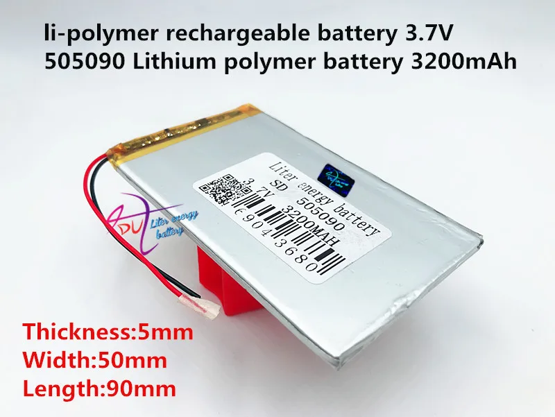 tablet battery Size 505090 3.7V 3200mah Lithium polymer Battery With Protection Board For MP3 MP4 GPS Digital Products