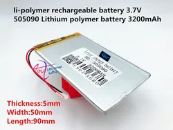 tablet battery Size 505090 3.7V 3200mah Lithium polymer Battery With Protection Board For MP3 MP4 GPS Digital Products