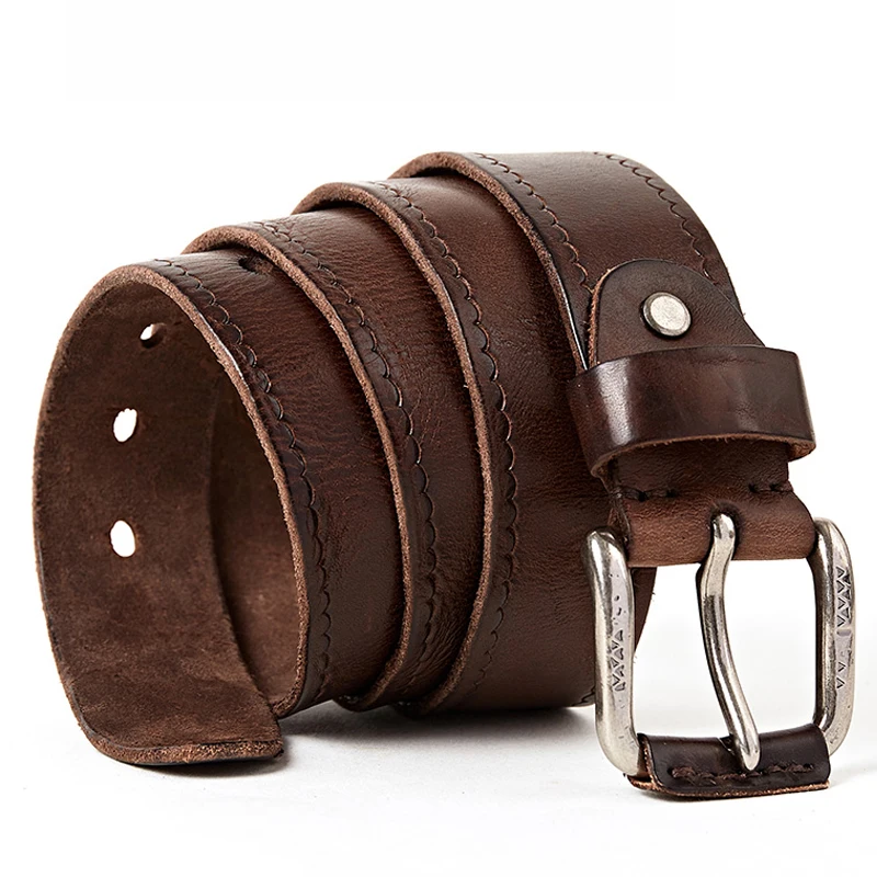 Genuine Leather Belts Men\'s Belt Cowhide Vintage Pin Buckle Jeans Belts Strap Casual Leather Belt For Men Dropshipper