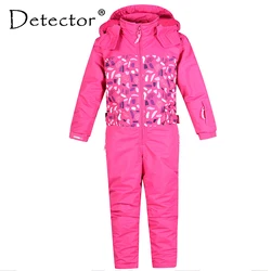 Detector Girl Ski Suit Waterproof Windproof Ski snowboard Bid Warm Thermal Kid Hooded One-piece Little Children Clothing