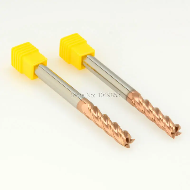 2pcs SLONS S500-6x6x100L HRC60 flat tungsten CARBIDE milling cutter end mill for hardened steel