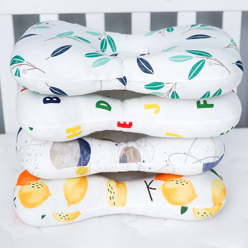 Muslinlife Head Protection Neck Baby Pillow Soft Cotton Kids Pillow Animal Printed Square Pillow Room Decoration Dropship