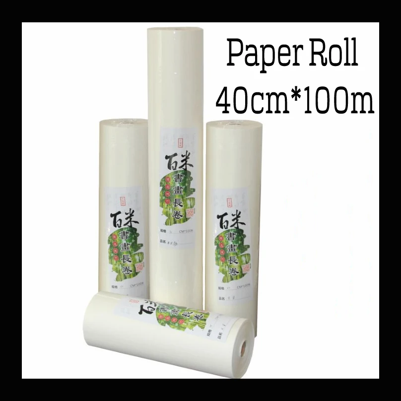 Papel de arroz chino para pintar, suministros de papel artístico para caligrafía, 40cm x 100m