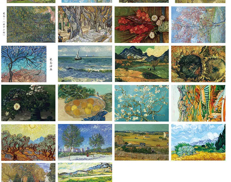 30 folhas/conjunto van gogh pintura a óleo cartão postal/cartão de saudação/cartão de mensagem/cartão de presente carta de aniversário dois tamanhos